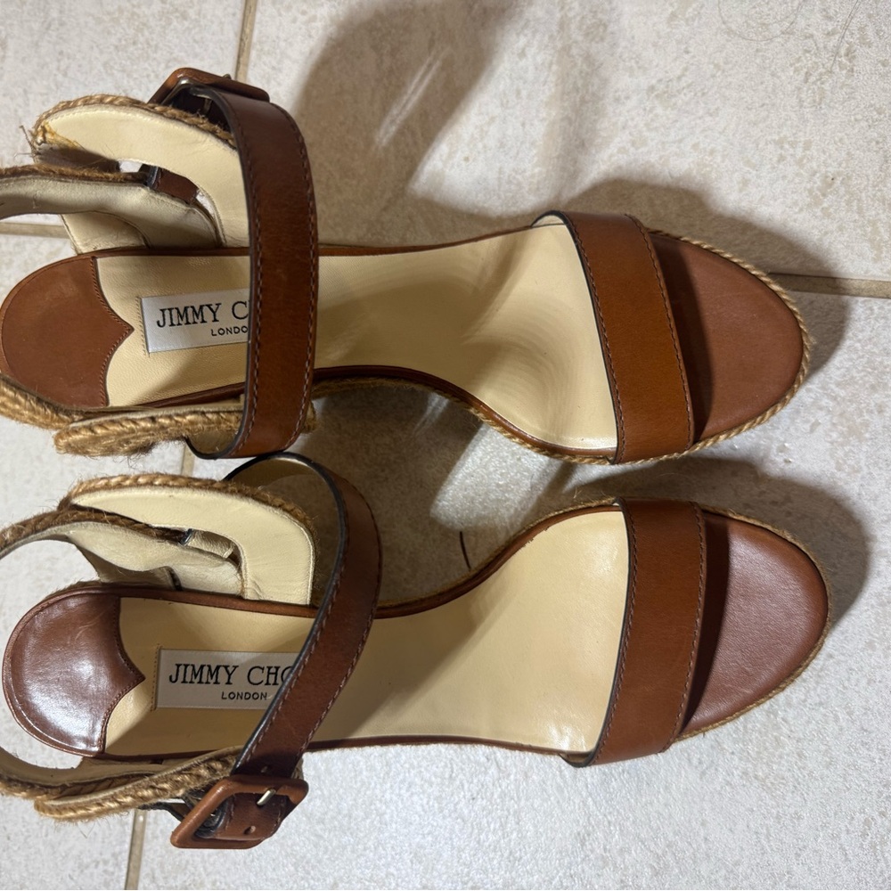 Jimmy Choo Tan Leather Sandals